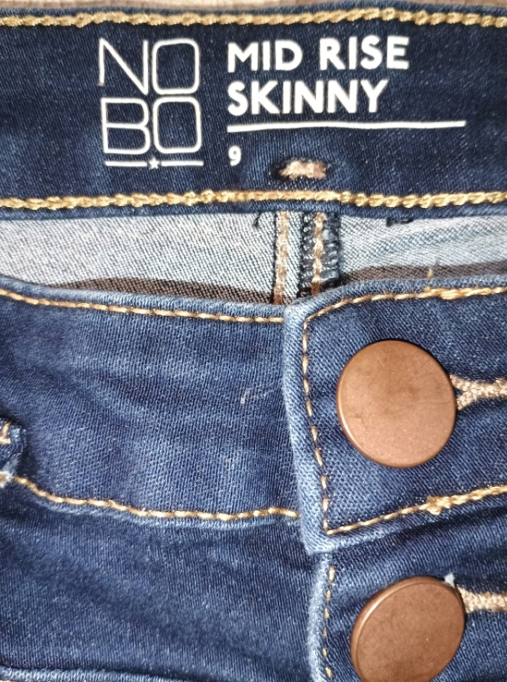 NOBO Indigo High-Rise Skinny Jeans with Triple Buttons - Picture 3 of 4